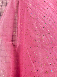 Sparkle Organza - 54-inches Wide Bright Rose with Enhanced Gold Sparkle