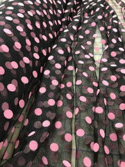 Fancy Tulle - 58/60-inches Wide Pink Flocked Polka Dot