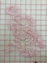 Applique - Beaded and Sequined Lace Motifs Misc Pink B, C, & D Close-Out