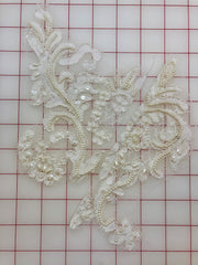 Applique - Beaded and Sequined Lace Motifs Misc Ivory C, & D Close-Out
