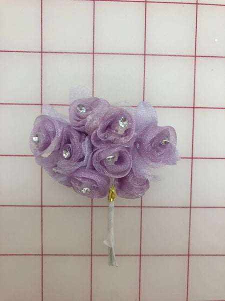 Flowers - Lavender Buds with Crystal Rhinestones Close-Out