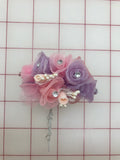 Flowers - Pink/Lavender/White/Peach Buds with Crystal Rhinestones Close-Out