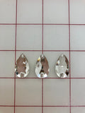 Rhinestones - 13x22mm Czech "Bright-Cut" Crystal Pear-Shape Sew-On
