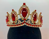 Tiara - Gold with Red and Crystal Rhinestone