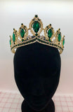 Tiara - Gold with Emerald and Crystal Rhinestones