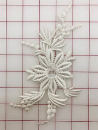 Applique - White Embroidered Dyeable Close-Out Only One Left!