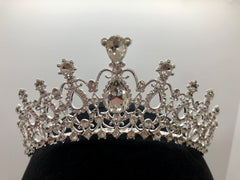 Tiara - Crystal and Silver with Combs
