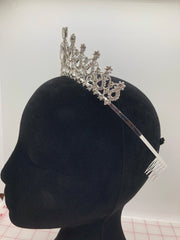 Tiara - Crystal and Silver with Combs