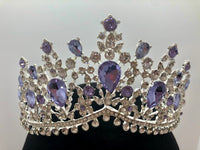 Tiara - Fancy Elegance Silver, Lilac and Crystal Rhinestone