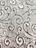Brocade - 59-inches Wide Silver Swirl