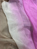 Silk Chiffon - Gold Reflex Stripe 58-inches Wide Bronze/Beige/Pink Ombre