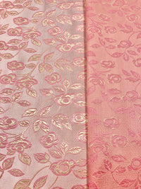 Brocade - 30-in Reversible Silk/Rayon Brocade European Pink