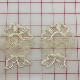 Applique - Beaded Lace Vintage 3D Motif Pairs Ivory
