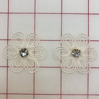 Applique - Vintage Corded Flower Motifs Ivory Close-Out