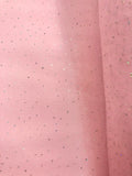 Fancy Organza - 58-inches Wide Light Pink with Iridescent Silver Micro-Dots