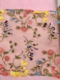 Trim - 10-inch Embroidered Multi-Color Flower Border Trim