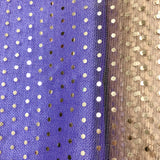Hologram Dot Tulle - 58/60-inches Wide Beige with Gold Dots