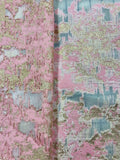 Brocade - 60-in Pink and White with Pale Gold Metallic