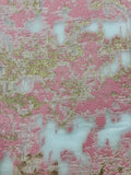 Brocade - 60-in Pink and White with Pale Gold Metallic