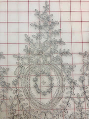 Metallic Trim - Silver Metallic Corded Lace