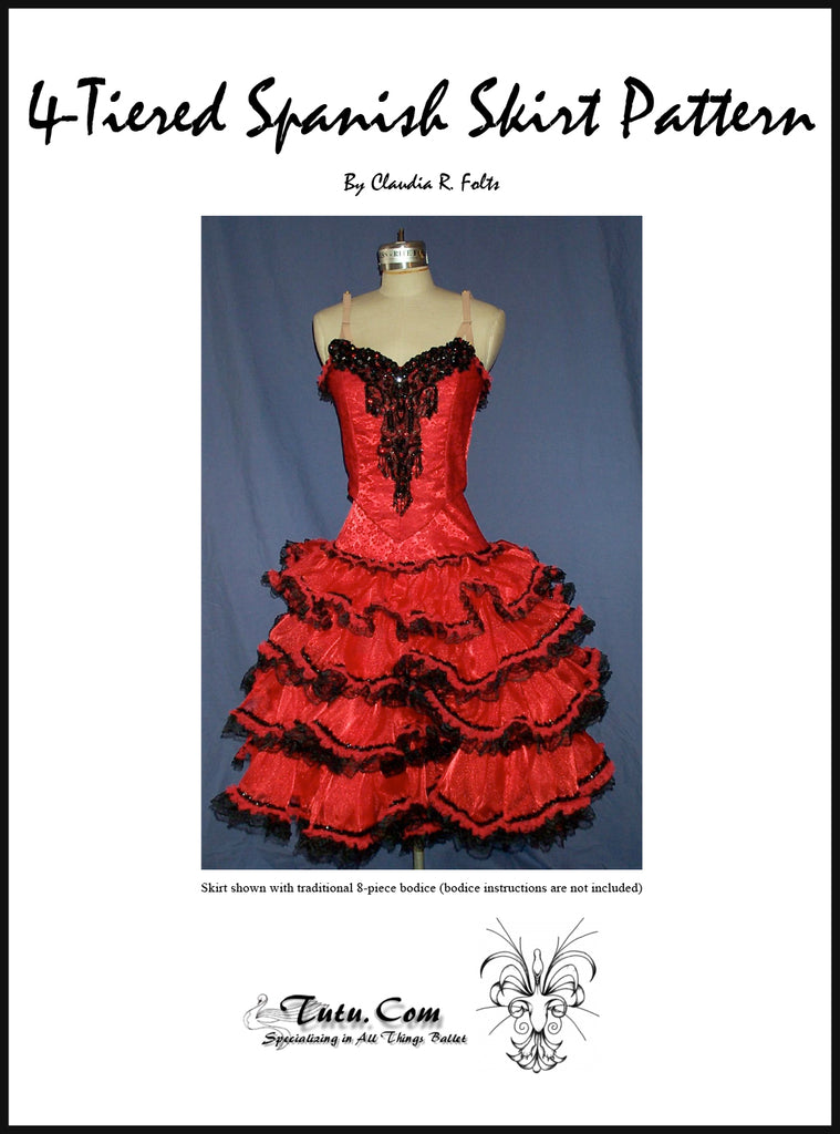 Skirt Pattern Spanish Ruffle Tiered Design by Claudia Folts