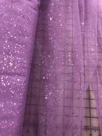 Glitter Sequined Tulle - 58/60-inches Wide Glitter Hologram Mesh Sequined Lilac