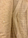 Glitter Sequined Tulle - 58/60-inches Wide Glitter Hologram Mesh Sequined  Champagne